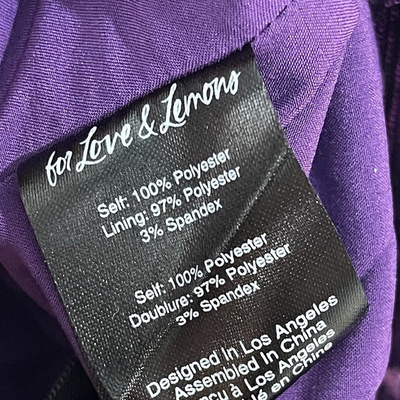 For Love & Lemons Women’s Size XS Purple Metallic Dot La Villette Cropped Blouse - Picture 9 of 12